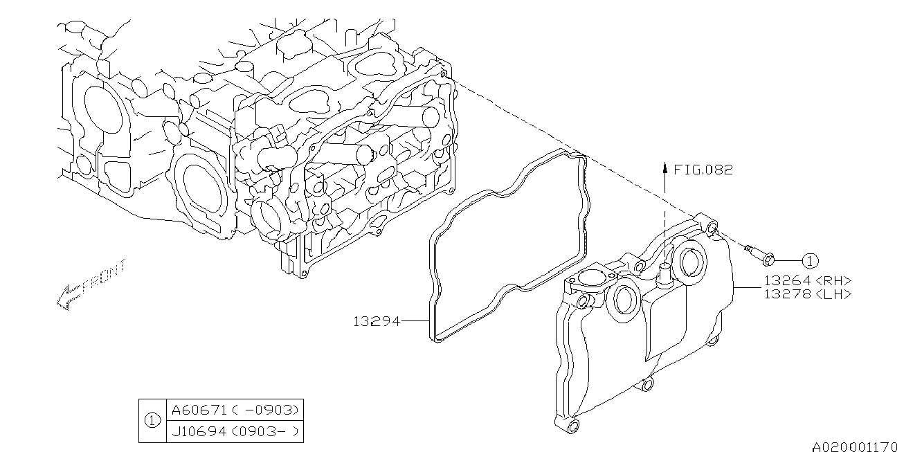 Subaru 13294-AA070 - Conta, külbütör kapağı parts5.com