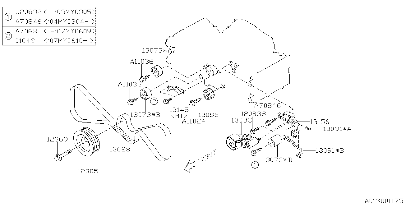 Subaru 13028-AA200 - Zupčasti remen parts5.com