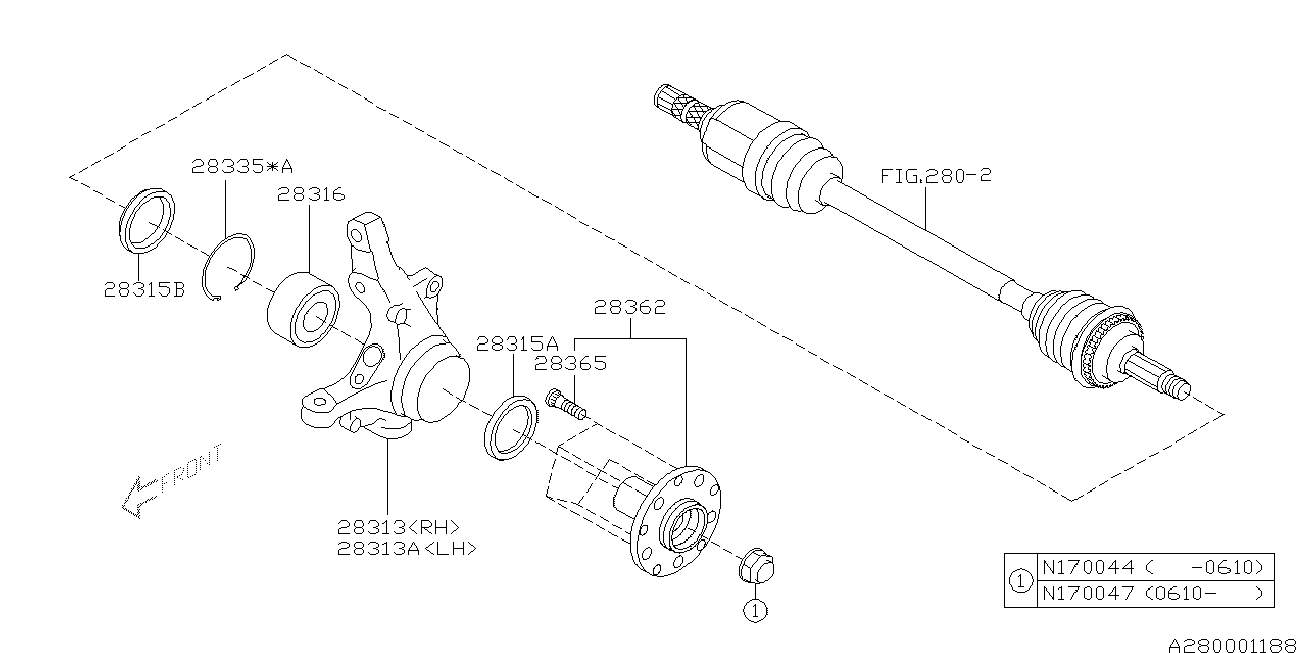 Subaru 28316FE000 - Sada ložisek kol parts5.com