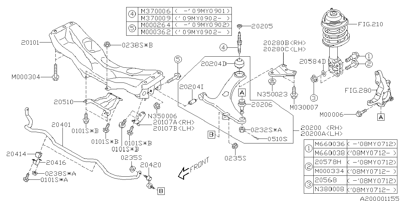 Subaru 20202-AG180 - Bras de liaison, suspension de roue parts5.com