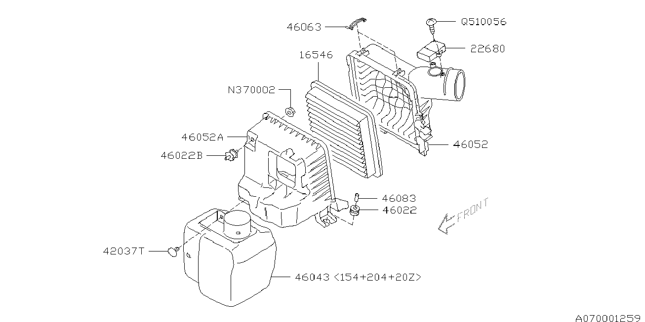 Subaru 16546-AA120 - Air Filter parts5.com