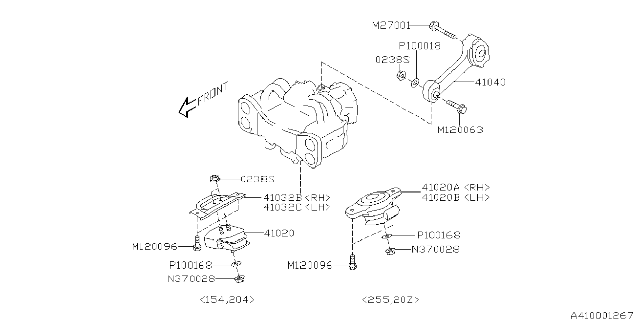 Subaru 41022FA000 - Felfüggesztés, motor parts5.com