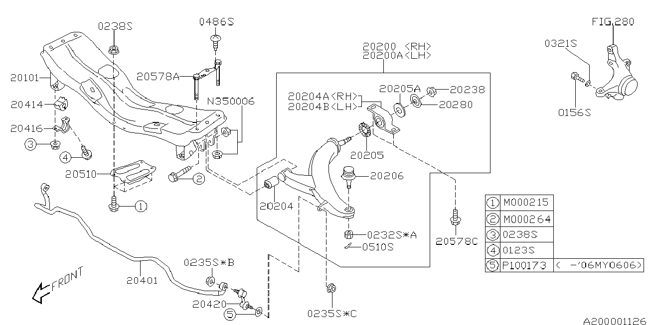 Subaru 20202FE550 - Spona, vešanje točkova parts5.com