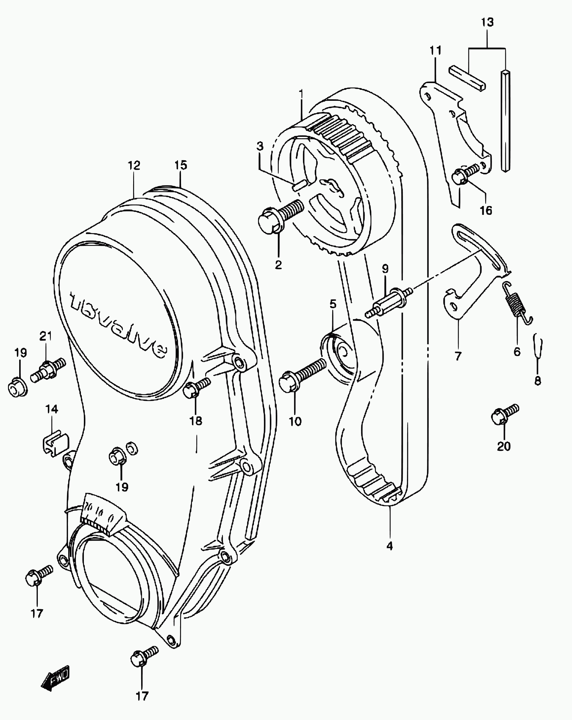 Suzuki 12761-85C20 - Timing Belt parts5.com