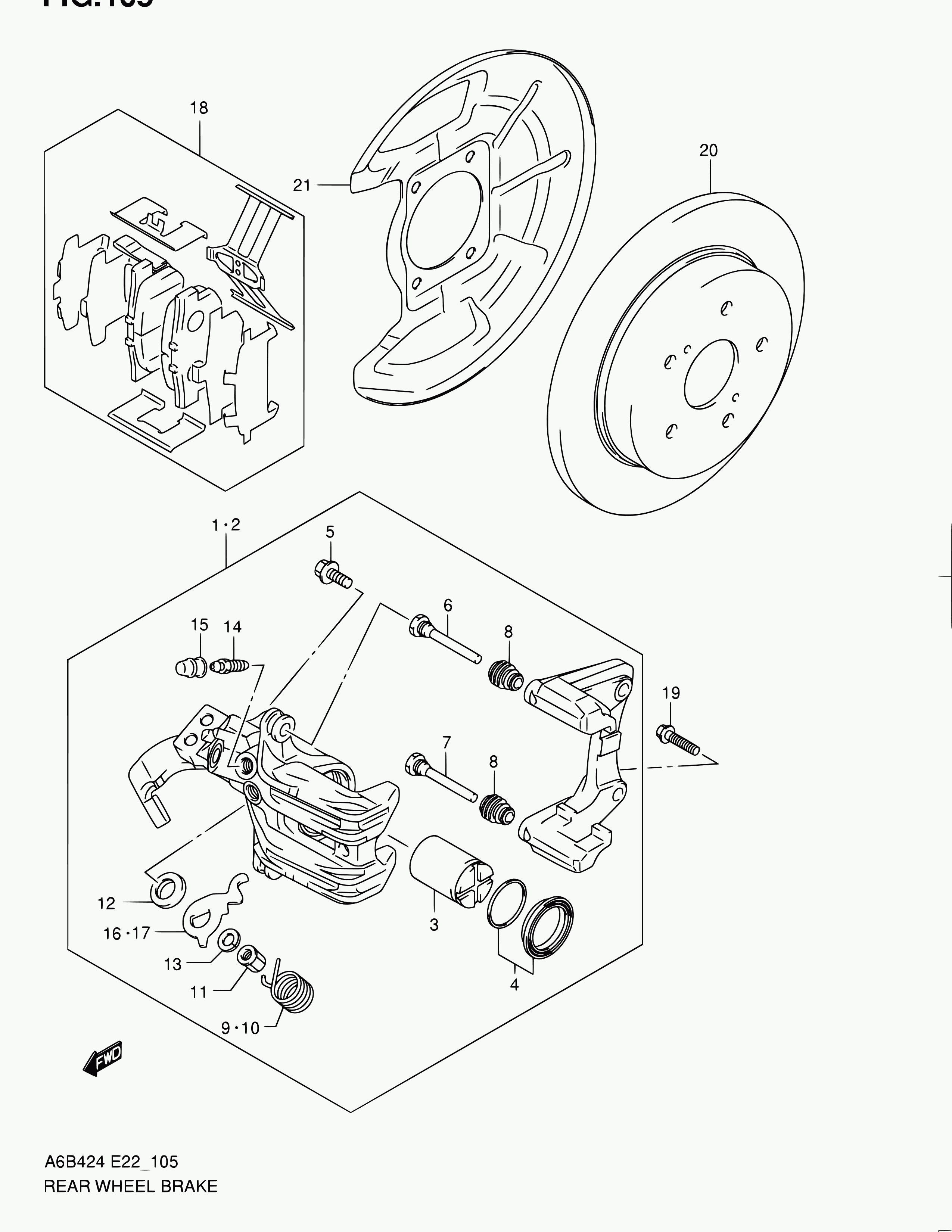 Suzuki 55800-57L50 - Bremsbelagsatz, Scheibenbremse parts5.com