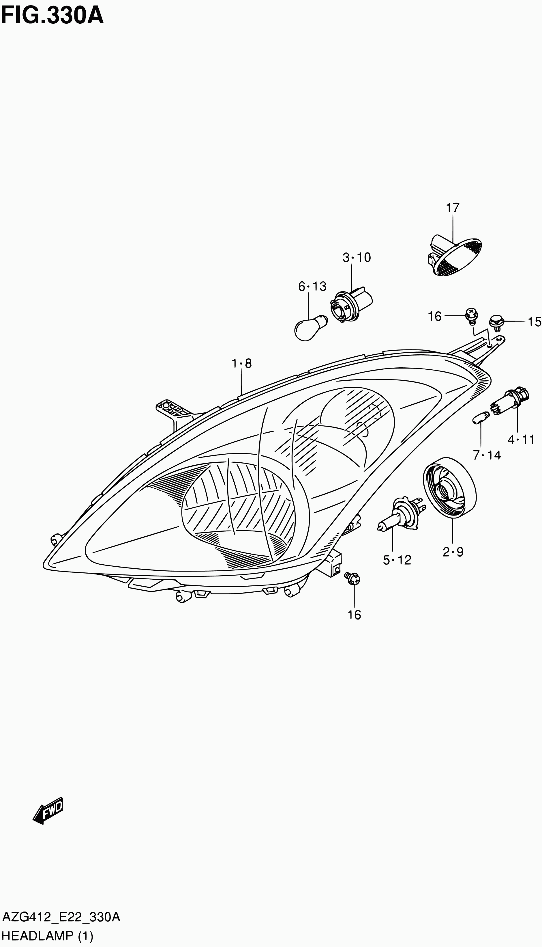 Suzuki 09471-12186 - Bec incandescent parts5.com