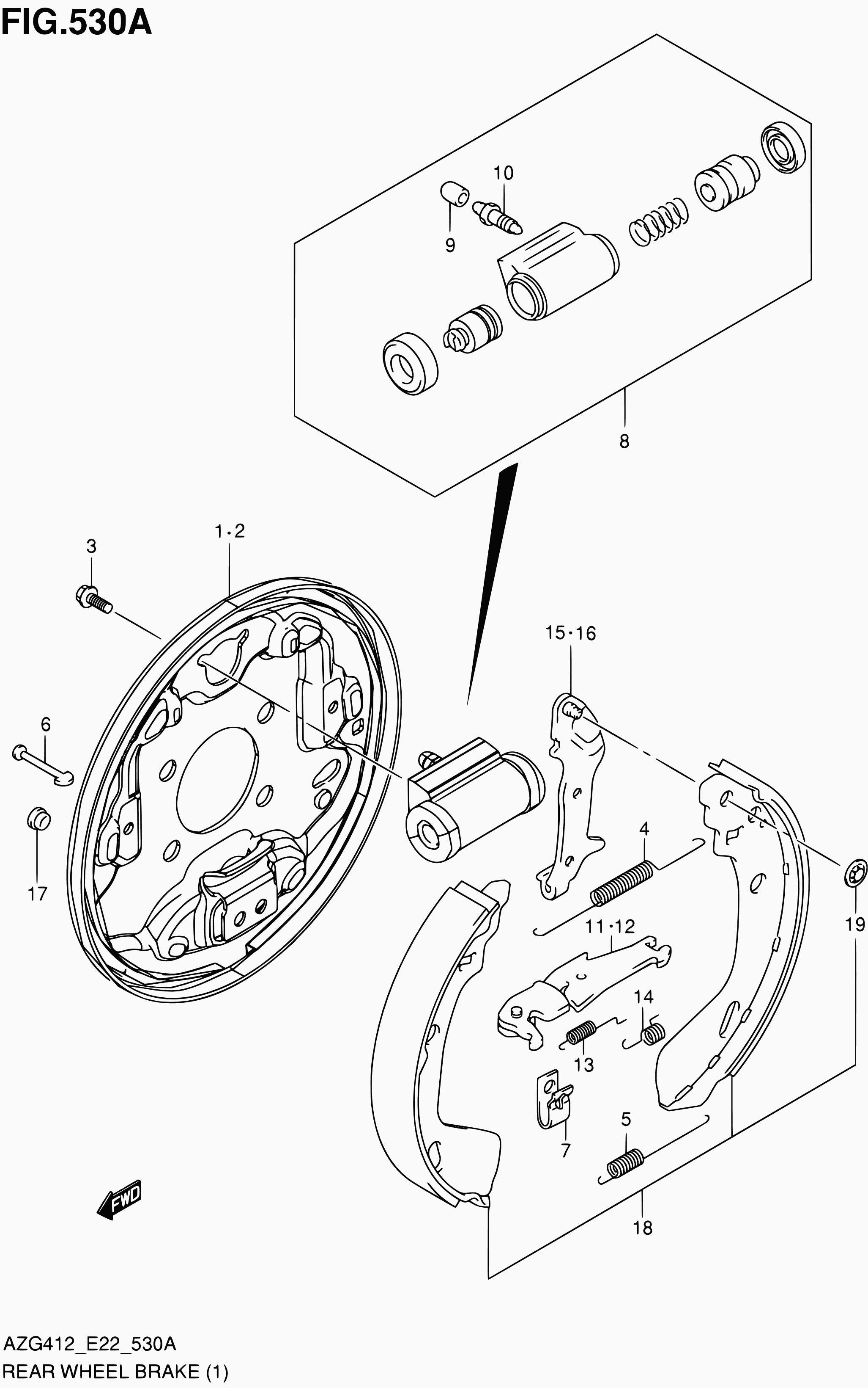 Suzuki 53401-68L00 - Cilindru receptor frana parts5.com