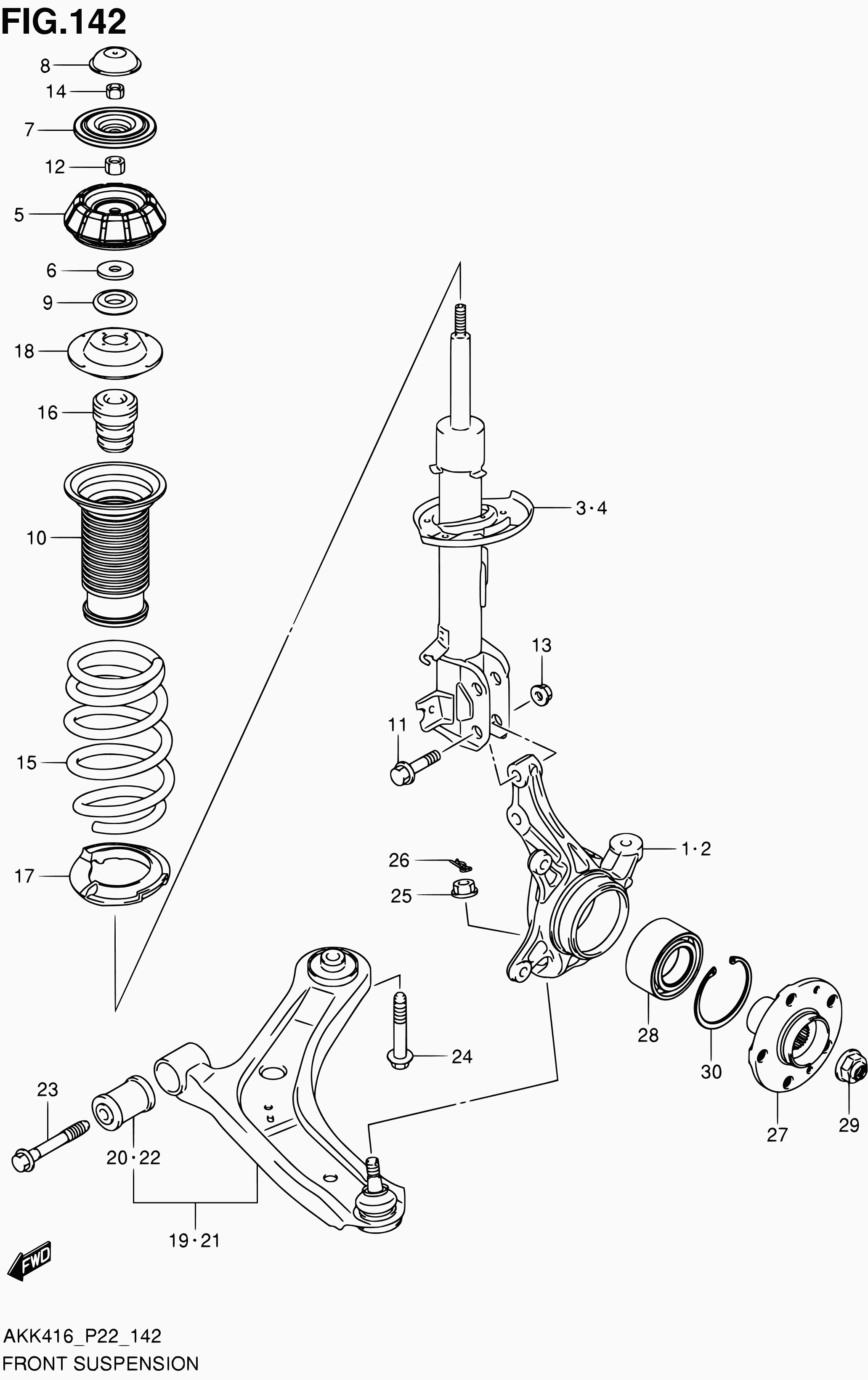 Suzuki 09381-84004 - Rattalaagrikomplekt parts5.com