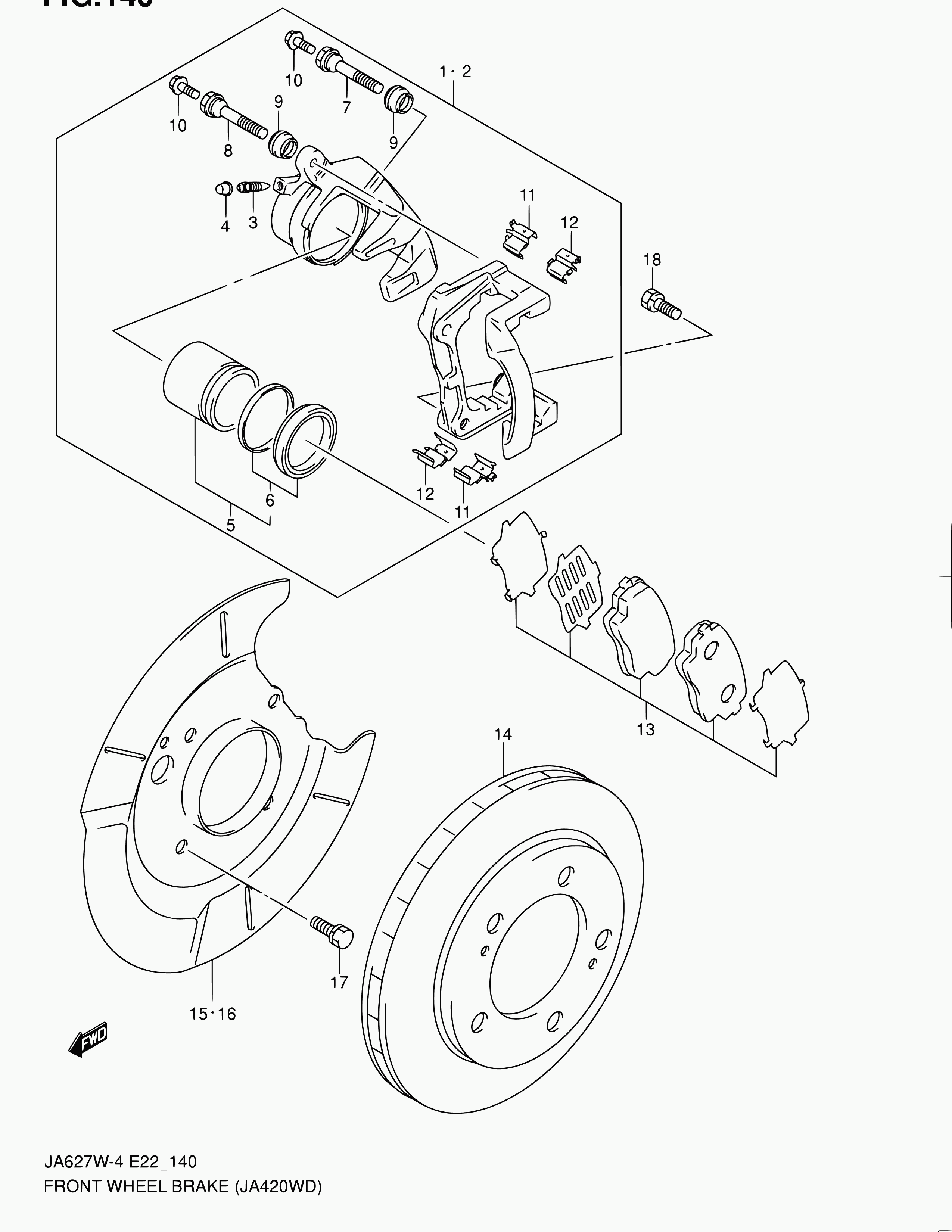 Suzuki 55156-77E00 - Reparatursatz, Bremssattel parts5.com