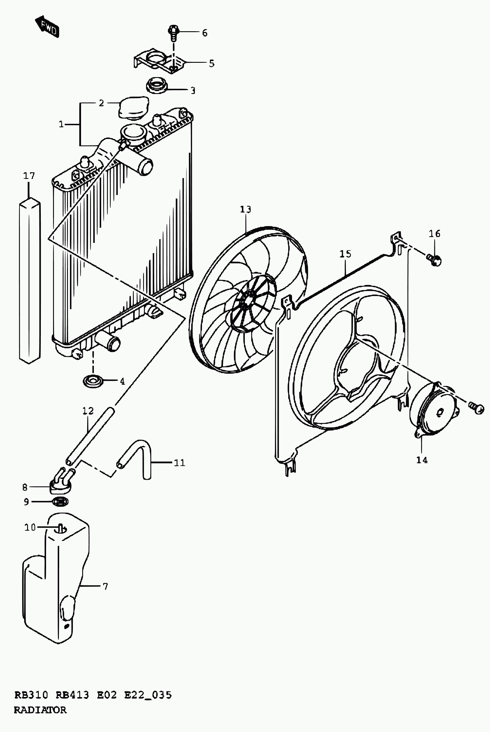 Suzuki 17920-83E00 - Tapa, radiador parts5.com