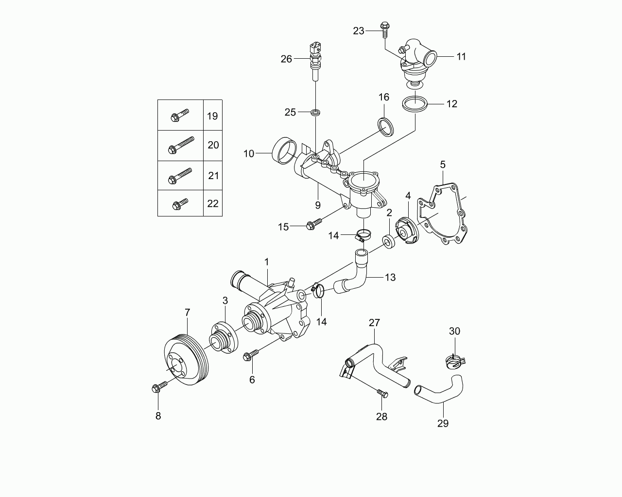 Ssangyong 16120-03701 - Water Pump parts5.com