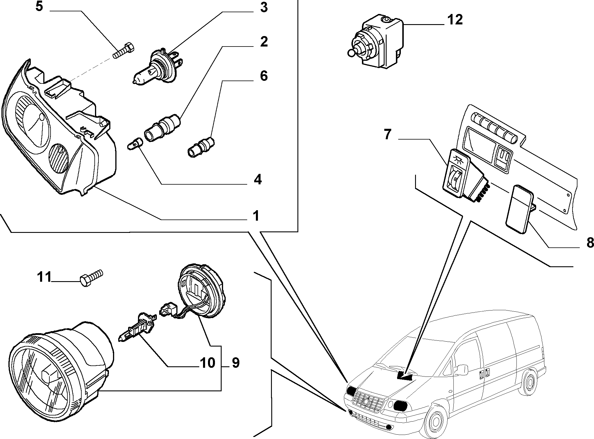 FIAT 9632162280 - Регулировочный элемент, актуатор, угол наклона фар parts5.com