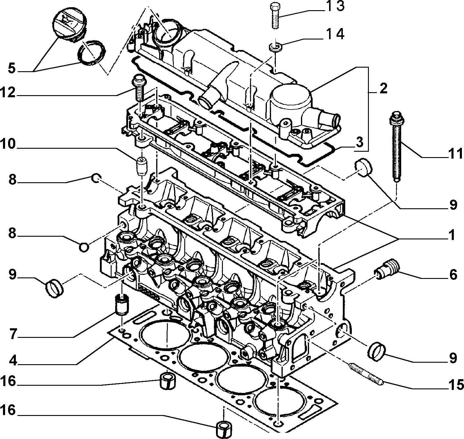 Alfa Romeo 9630142380 - Гарнитура, капак на цилиндрова глава parts5.com