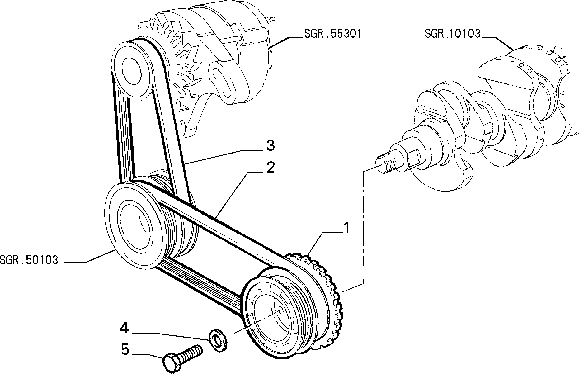 FIAT 71718838 - V-Ribbed Belt parts5.com