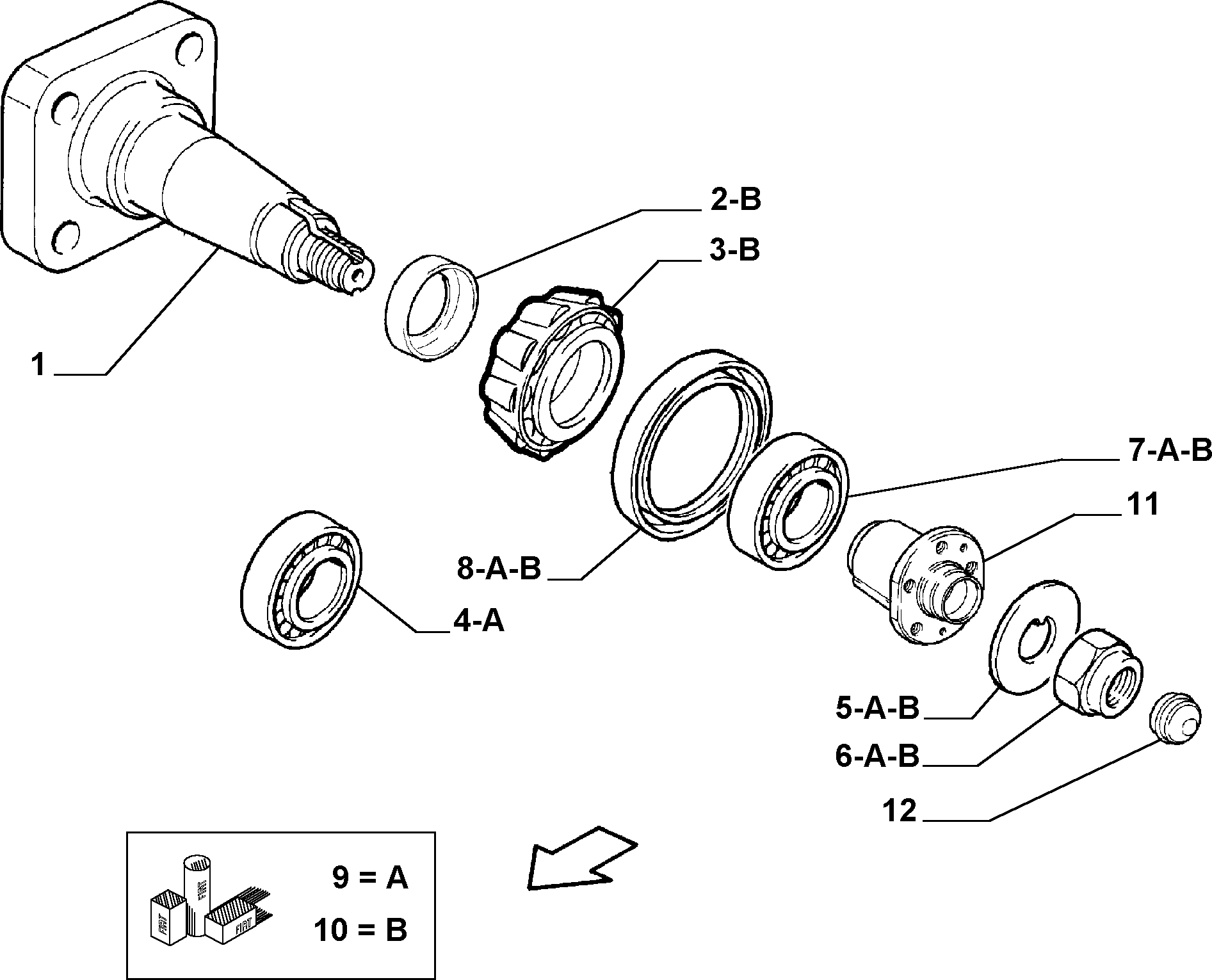 FIAT 4470124 - Lożisko kolesa - opravná sada parts5.com