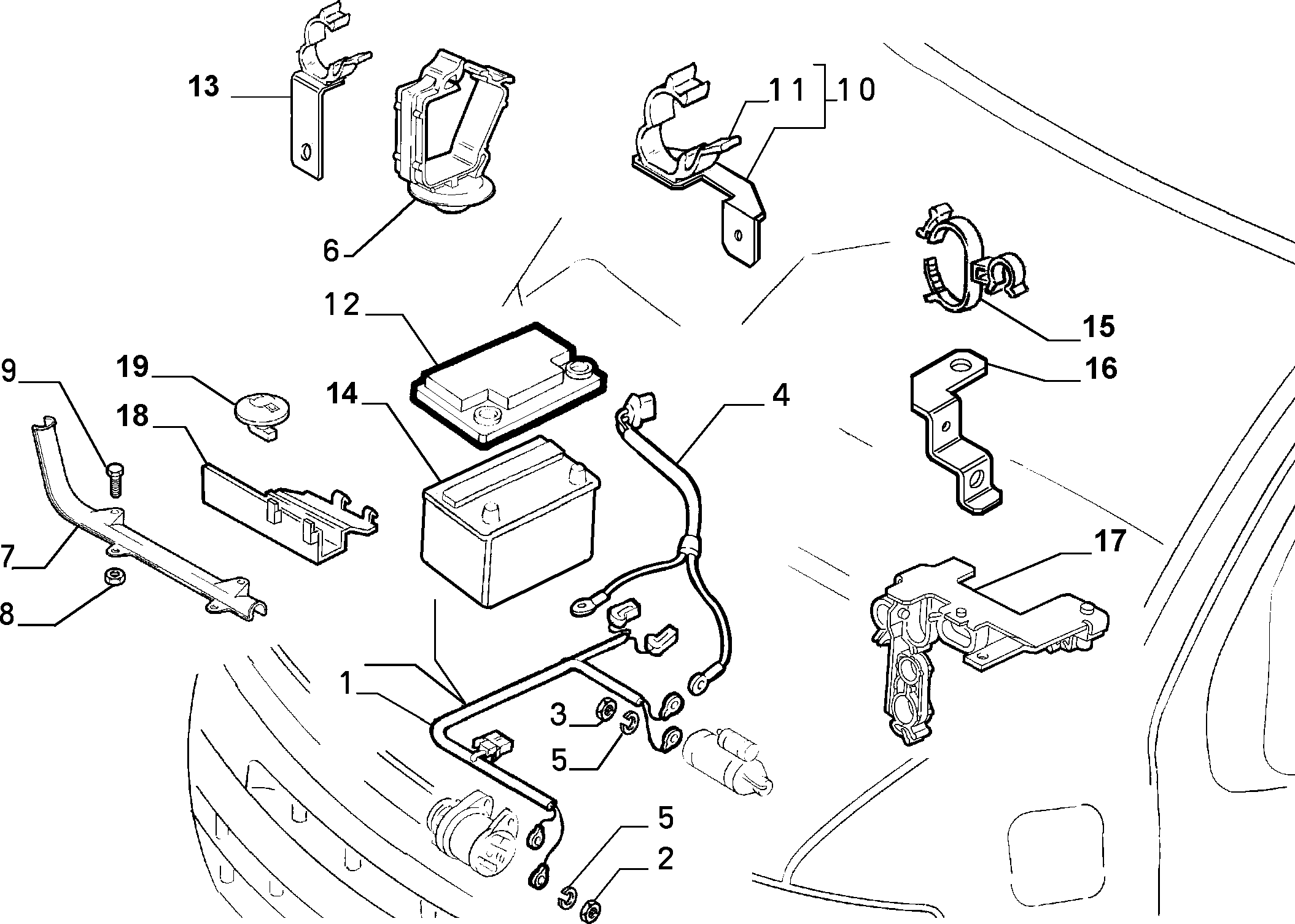 Lancia 71753288 - BATTERY  95AH-800A parts5.com