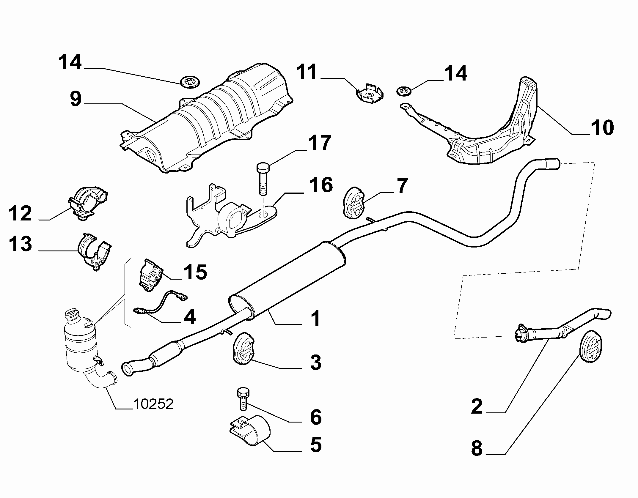 Abarth 55702861 - Holding Bracket, silencer parts5.com