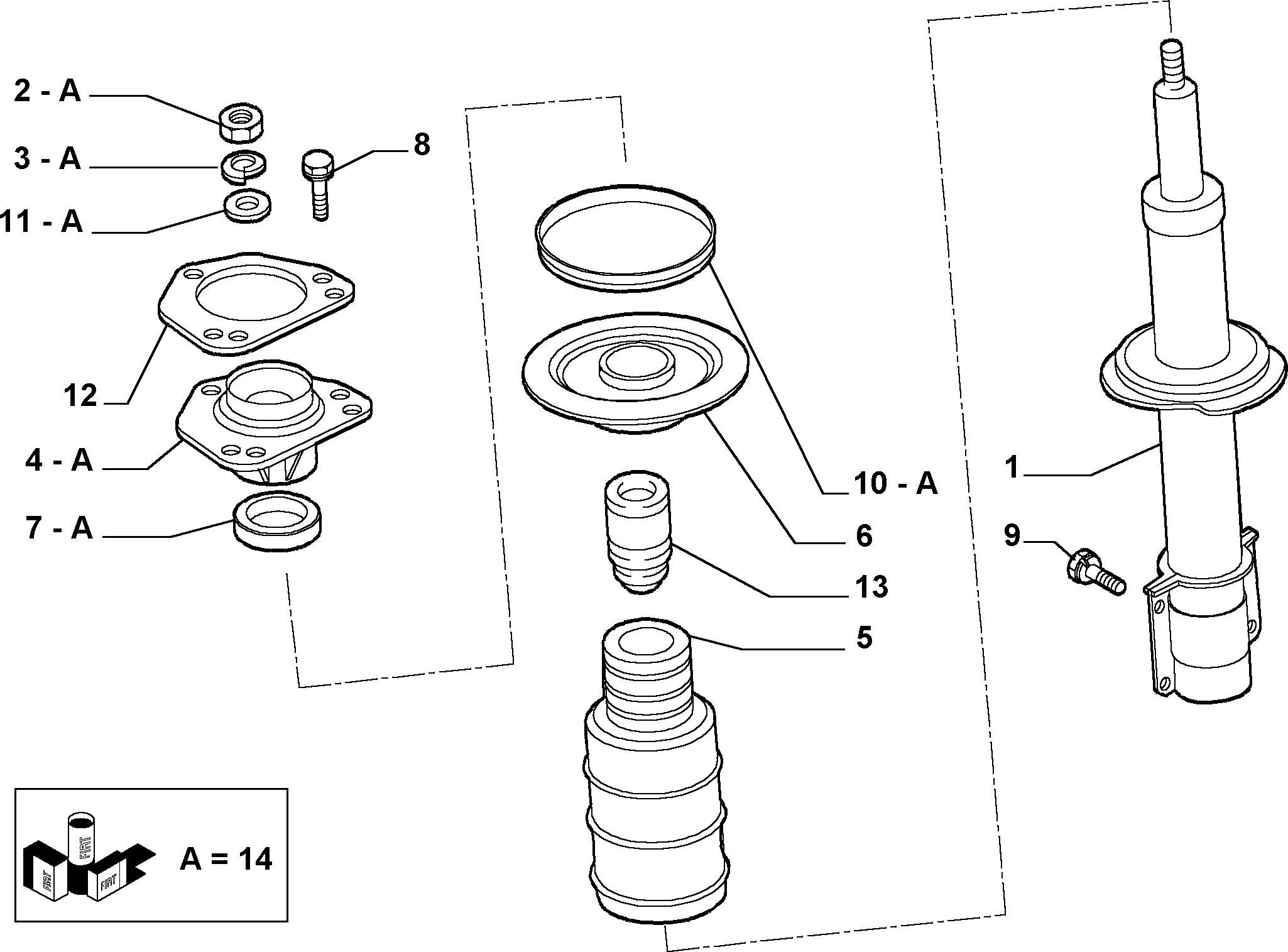 Lancia 1355179080 - Valivé lożisko ulożenia tlmiča parts5.com