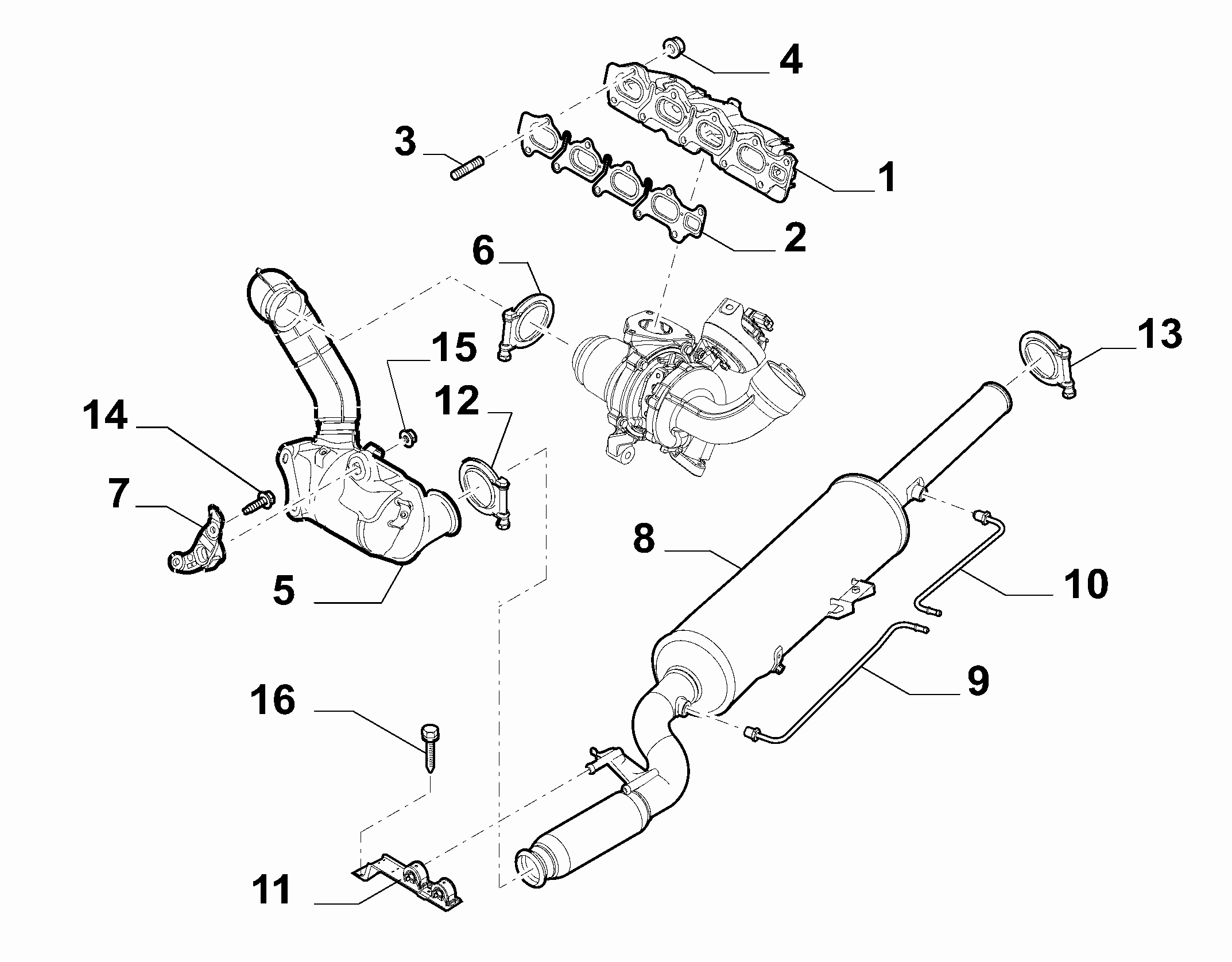 FIAT 9.624.573.280 - Łącznik rur, układ wydechowy parts5.com