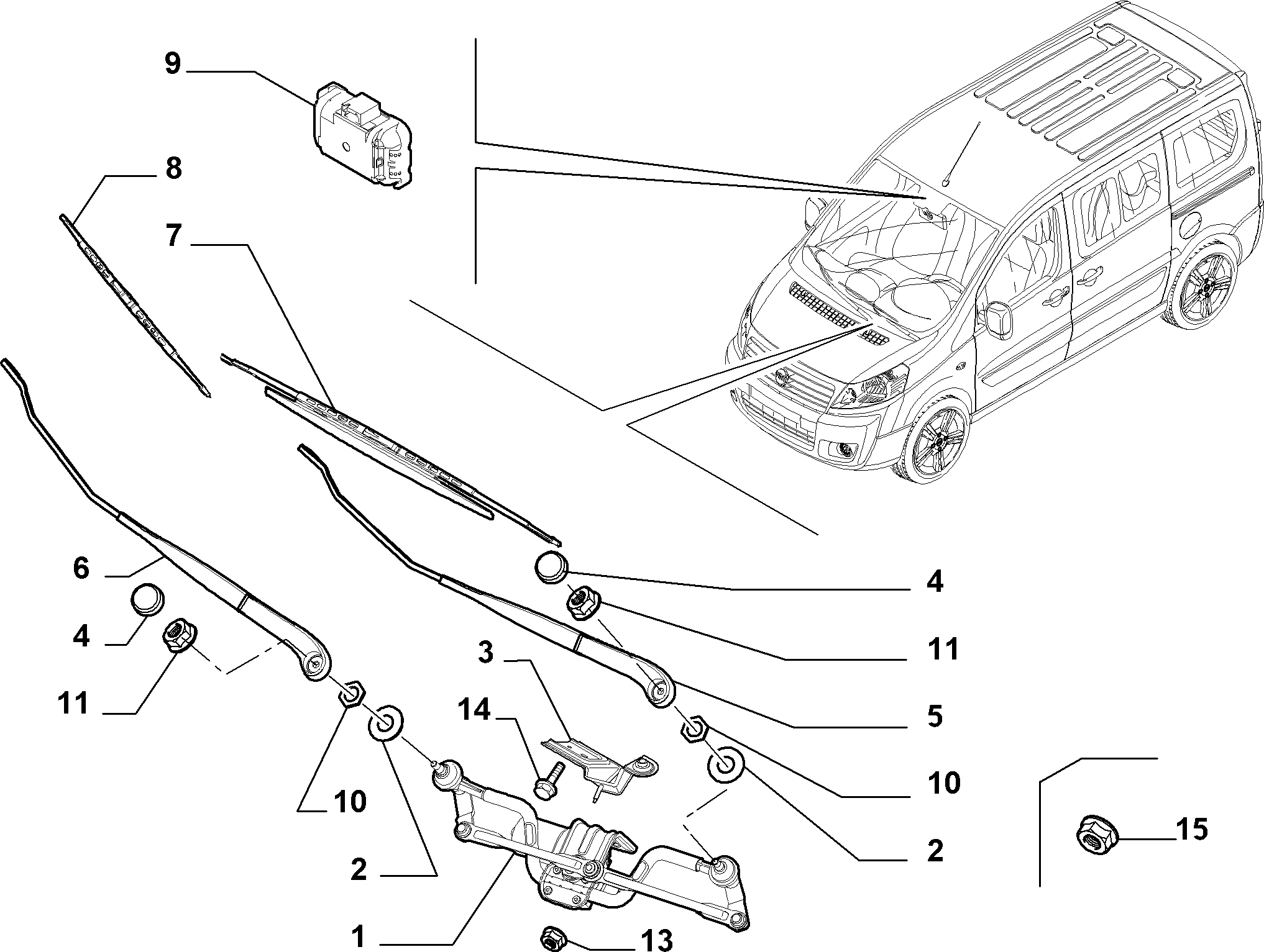 FIAT 9467186780 - Wiper Blade parts5.com