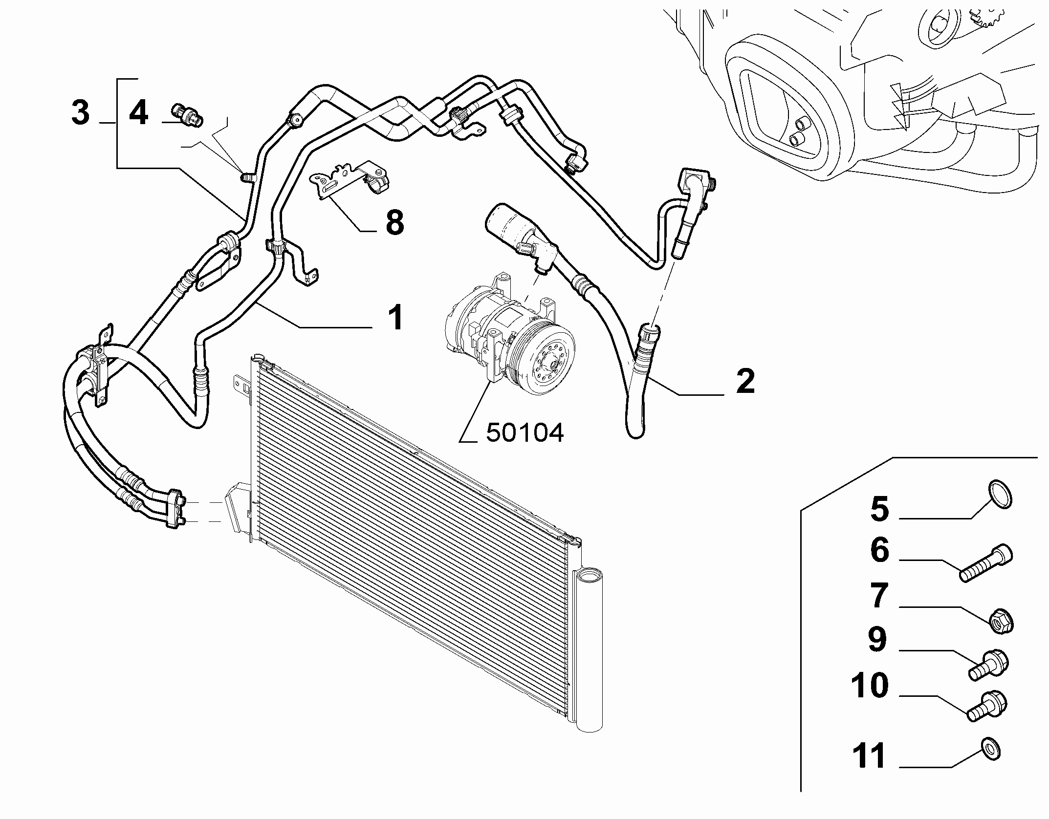 Lancia 51768498 - Comutator presiune, aer conditionat parts5.com