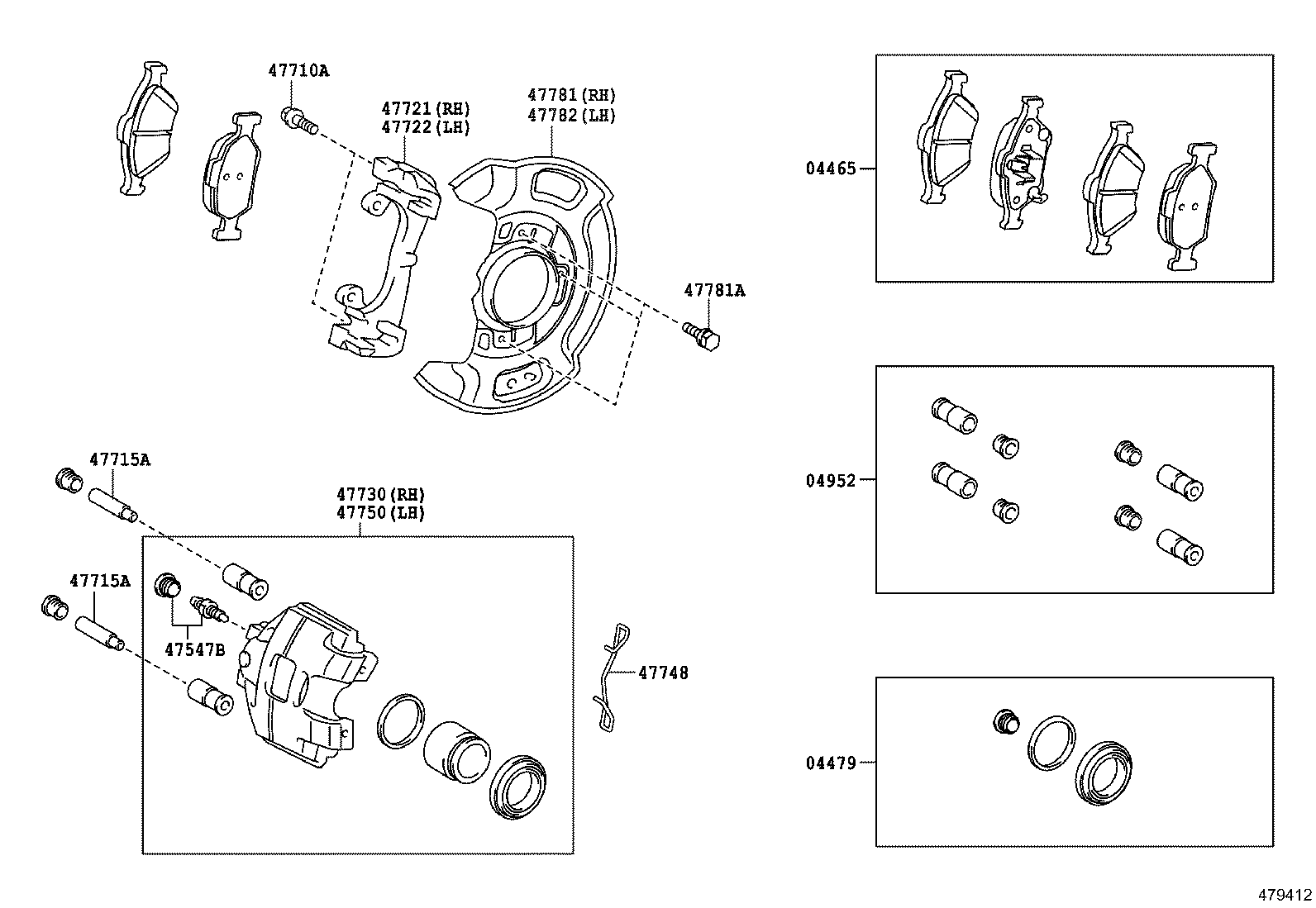 TOYOTA 04478-0D050 - Korjaussarja, jarrusatula parts5.com