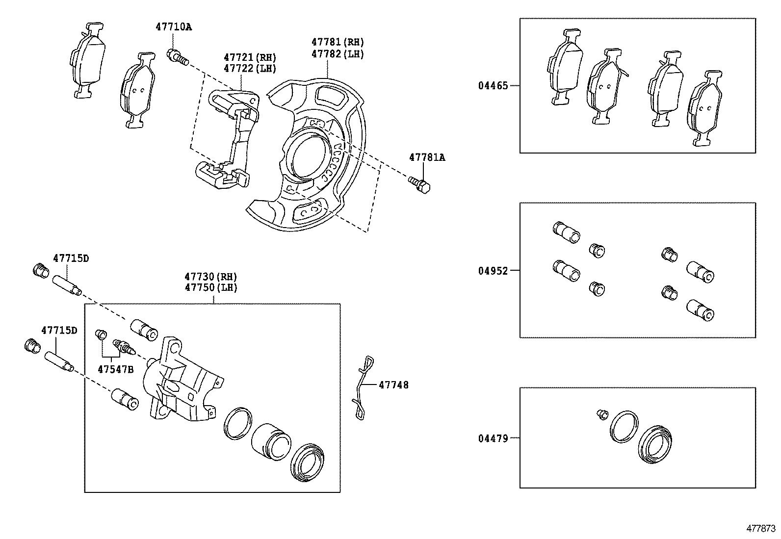 TOYOTA 47715-05010 - Направляющий болт, корпус скобы тормоза parts5.com