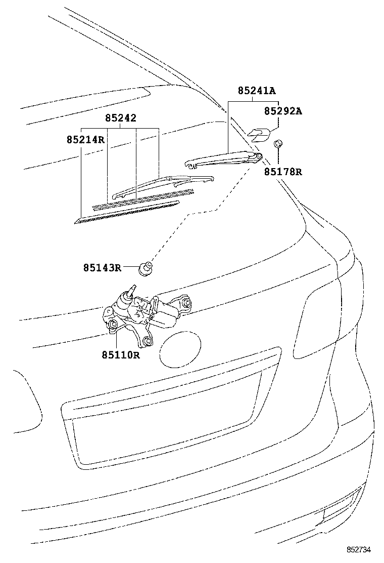 TOYOTA 85242-05120 - Wiper Blade parts5.com