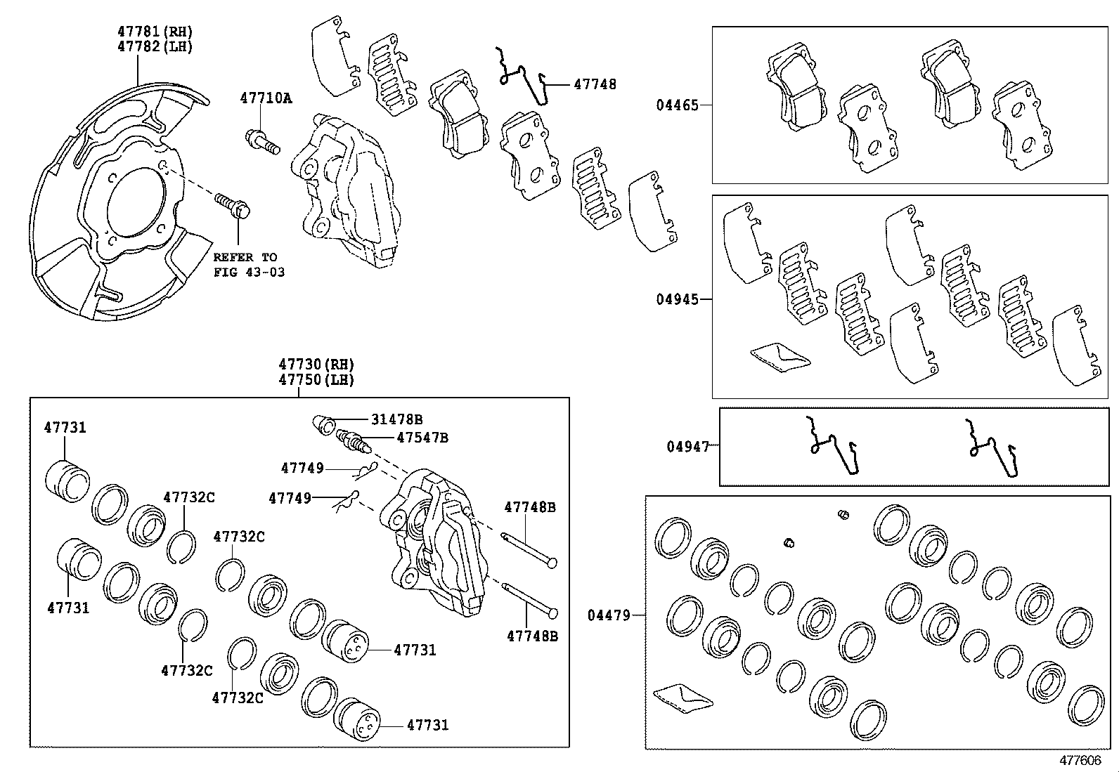 LEXUS 044650K280 - Set placute frana,frana disc parts5.com