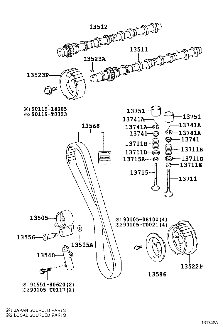 TOYOTA 13540-0L010 - Обтягащо рамо, ангренаж parts5.com