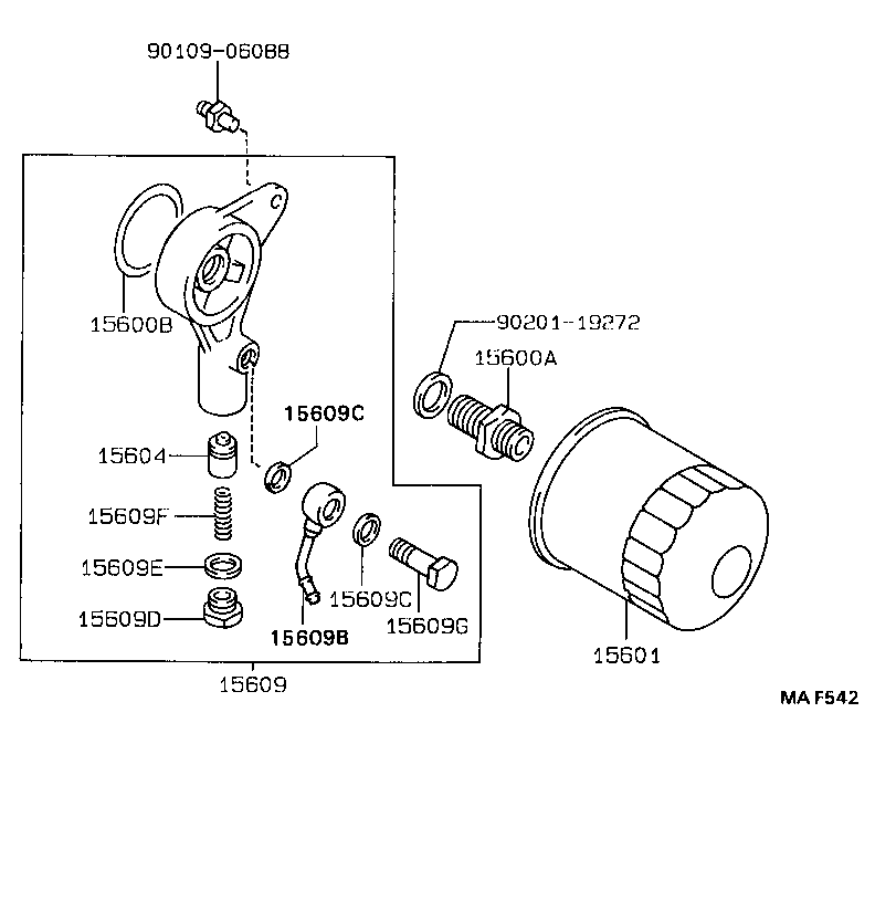 TOYOTA 9091510001 - Filtre à huile parts5.com