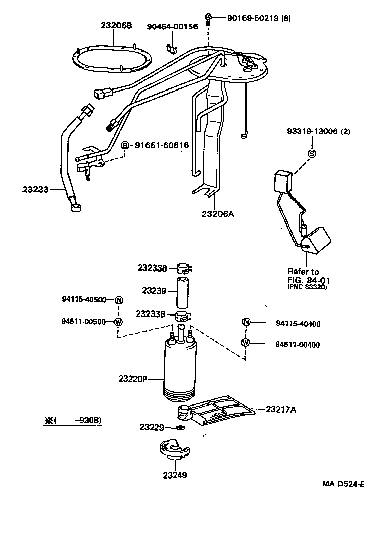 TOYOTA 23217-11010 - Pompa combustibil parts5.com