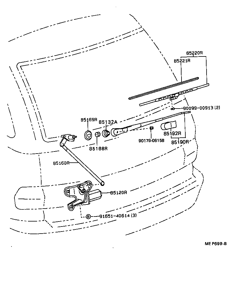 TOYOTA 85220-22600 - Stieracia liżta parts5.com