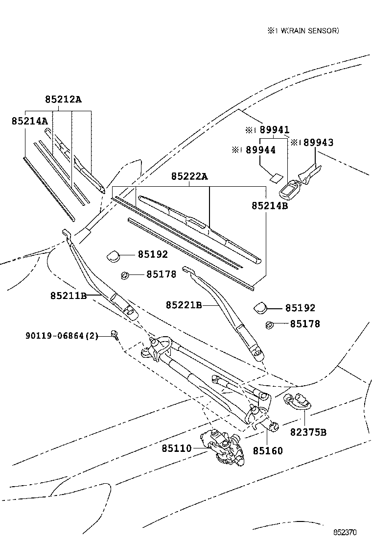 TOYOTA 85214-53090 - Silecek süpürgesi parts5.com