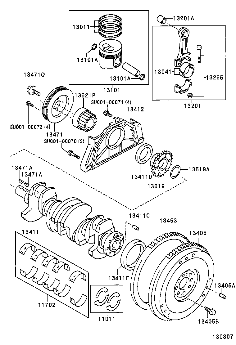 TOYOTA SU001-00061 - Yağ keçesi, Krank mili parts5.com