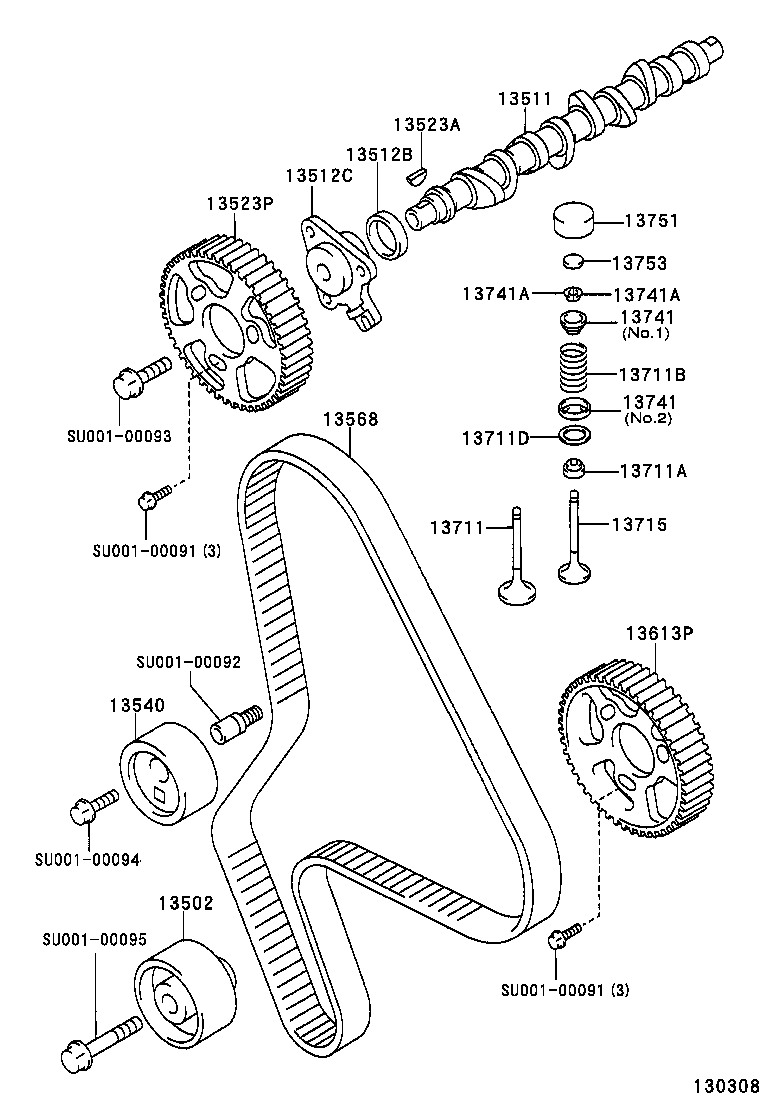 Suzuki SU00100085 - Ангренажен ремък parts5.com