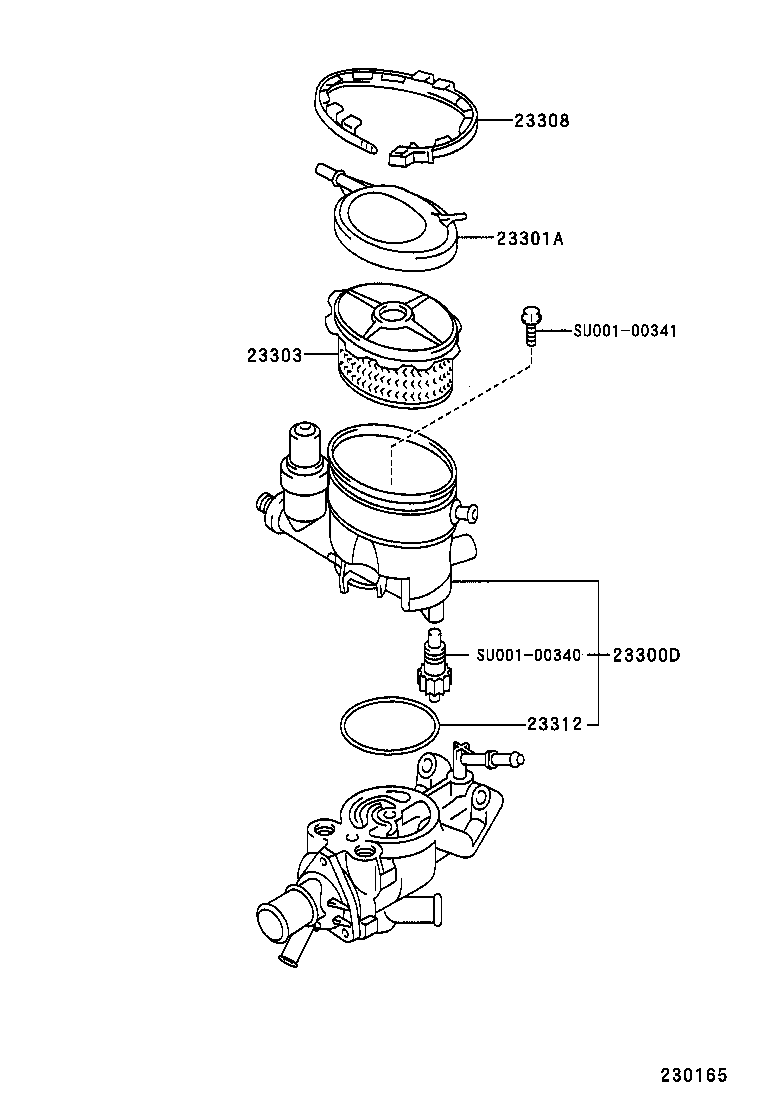 TOYOTA SU001-00468 - Filtr paliwa parts5.com