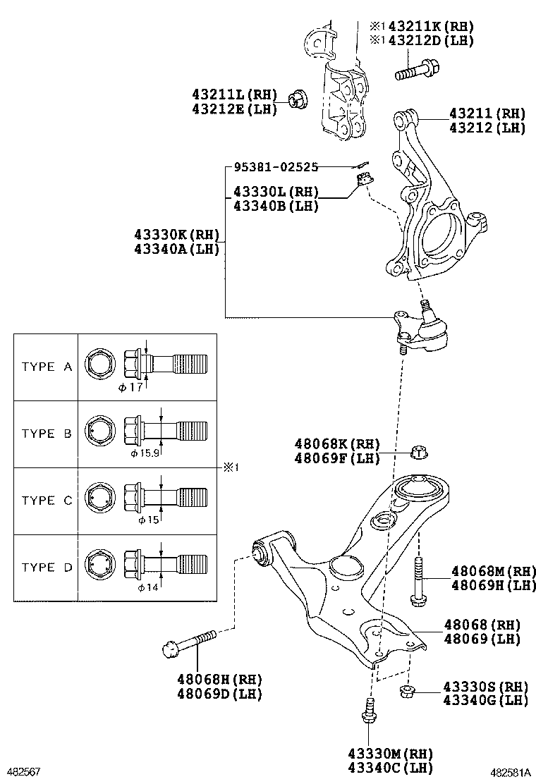 LEXUS 48069-12300* - Řídicí páka, zavěšení kol parts5.com