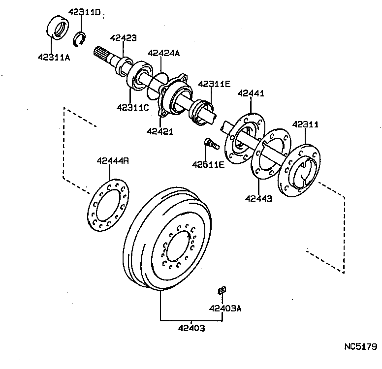 TOYOTA 9031050001 - Zestaw łożysk koła parts5.com