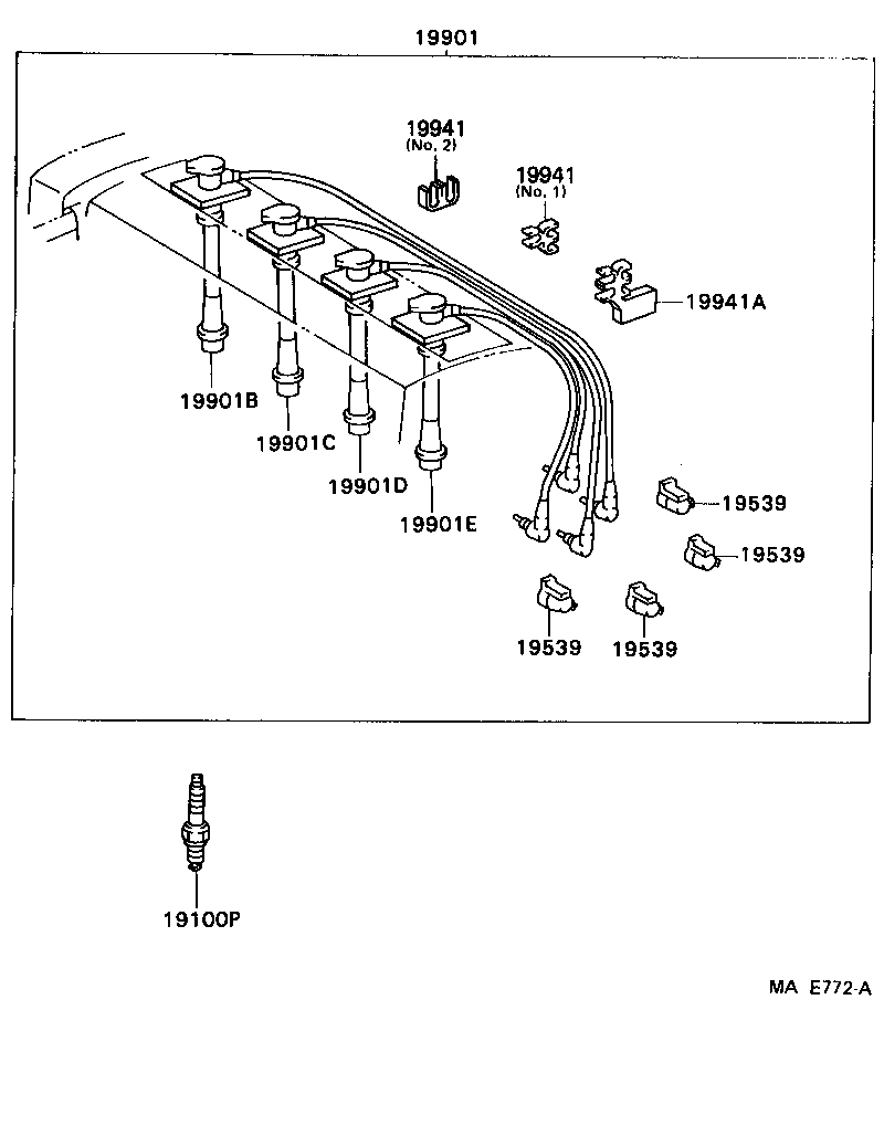 TOYOTA 90919-01166 - Bujii parts5.com