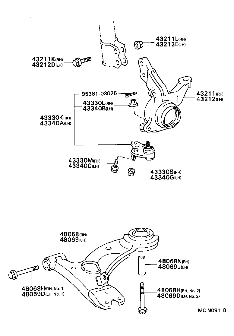 TOYOTA 43330-29265 - Przegub mocujący / prowadzący parts5.com