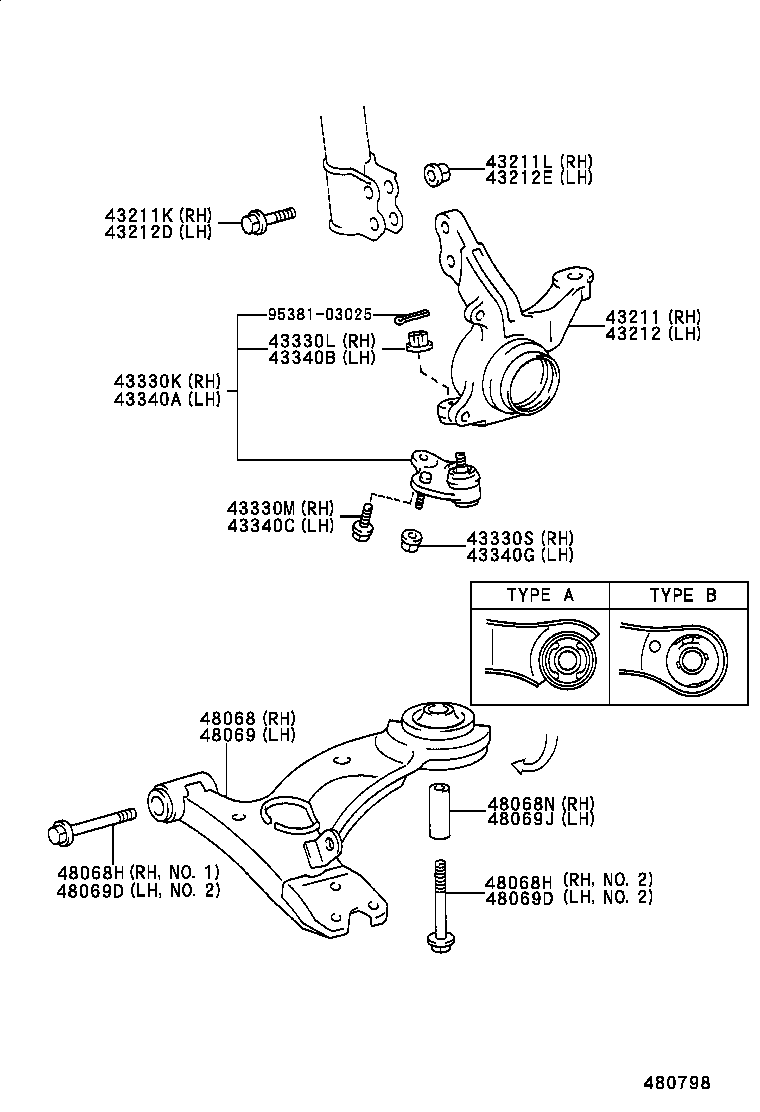 TOYOTA 43330-09030 - Articulatie sarcina / ghidare parts5.com