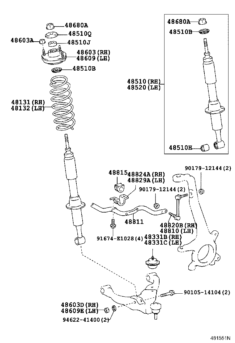 TOYOTA 48609-60060 - Bucsa, amortizor parts5.com