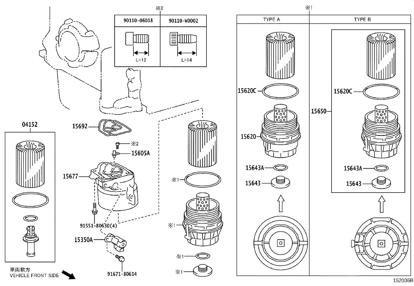 TOYOTA 04152-38010 - Маслен филтър parts5.com