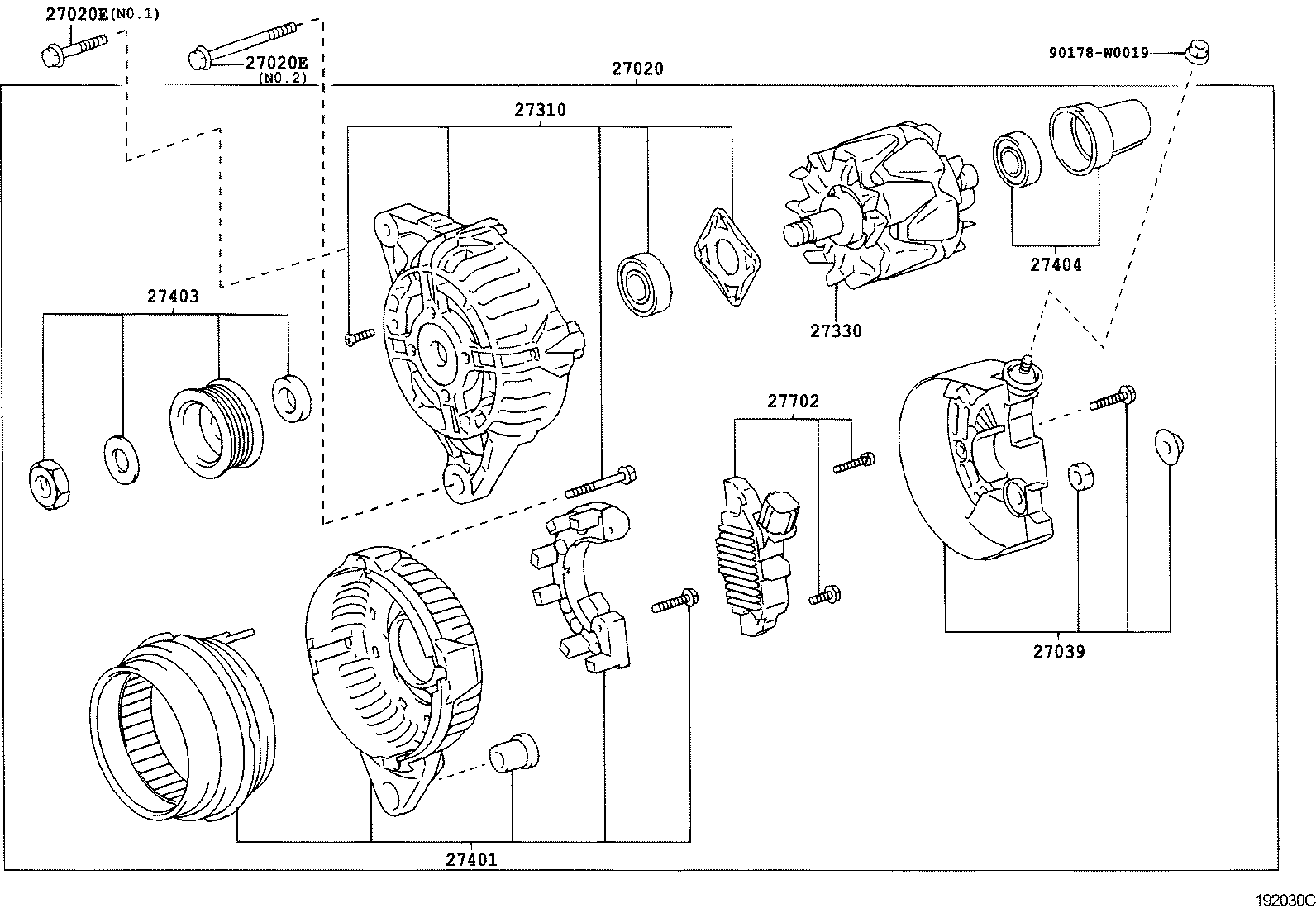 TOYOTA 27039-0D030 - Szíjtárcsa, generátor parts5.com