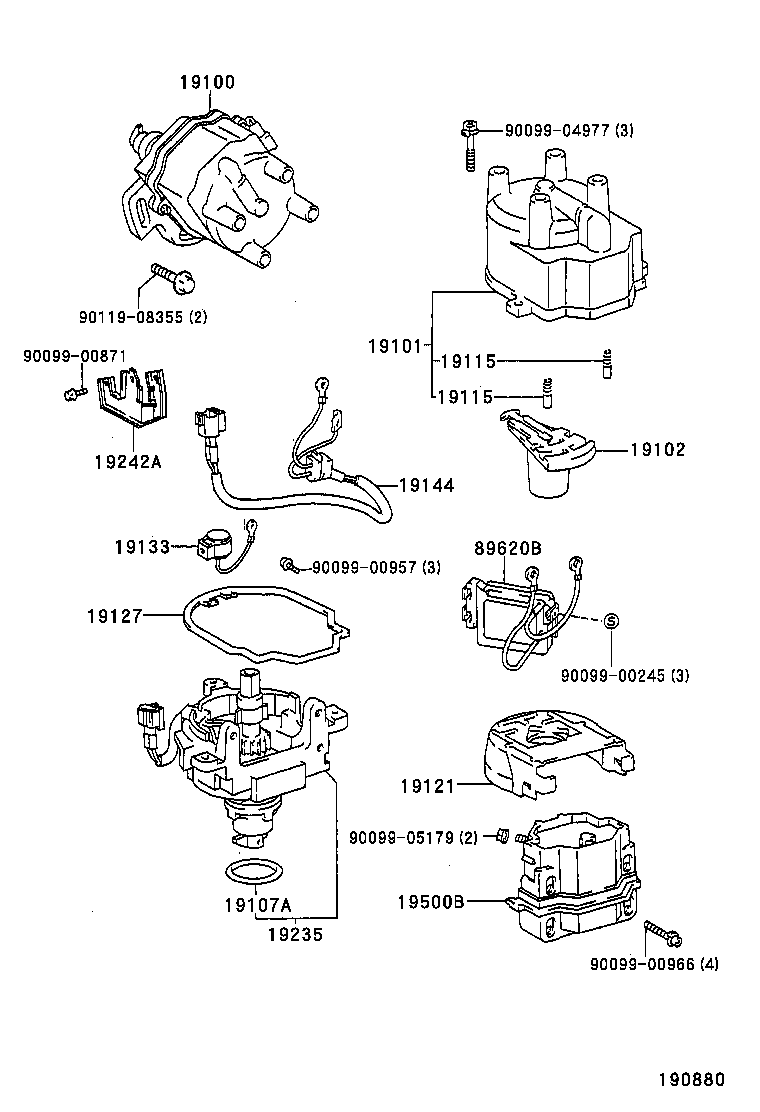 TOYOTA 1902016260 - Distribuitor parts5.com