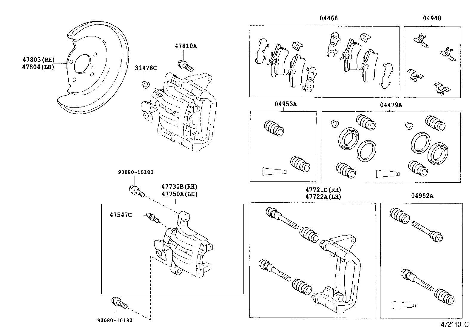 LEXUS 04948-02010 - Σετ βοηθ. εξαρτημάτων, τακάκια φρένων parts5.com