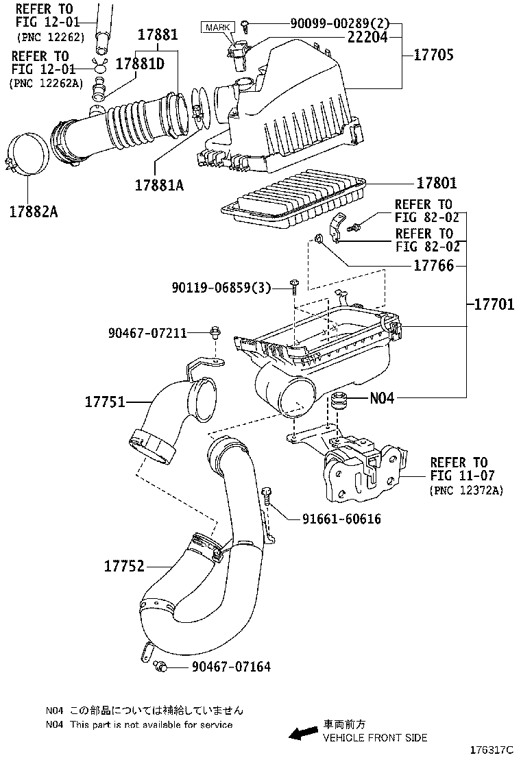 TOYOTA 17801-0D090 - Φίλτρο αέρα parts5.com