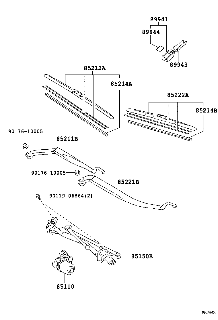 TOYOTA 8522233270 - Silecek süpürgesi parts5.com