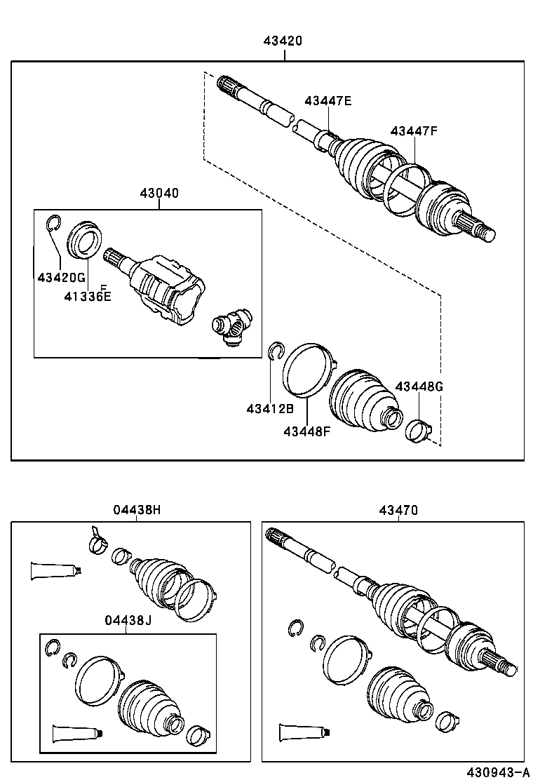 TOYOTA 0443802091 - Bellow, drive shaft parts5.com